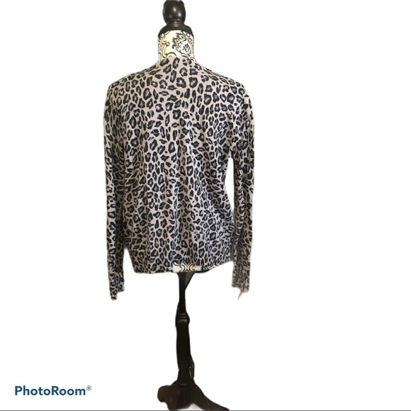 CROFT & Barrow purple animal print cardigan - Picture 5 of 10